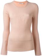 T By Alexander Wang Ribbed Pattern Sweater, Women's, Size: Small, Pink/purple, Merino