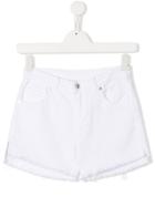 Chiara Ferragni Kids Flirting Denim Shorts - White