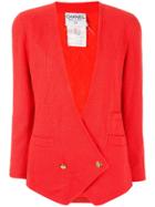 Chanel Pre-owned Cc Button Blazer - Red
