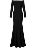 La Femme Off-shoulder Gown - Black
