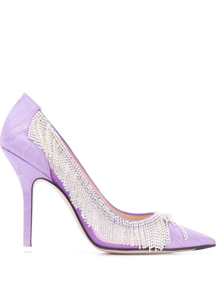 Attico Embellished Pointed Pumps - Purple
