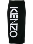 Kenzo Knitted Logo Skirt - Black