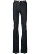 Elisabetta Franchi High Rise Flared Jeans - Blue