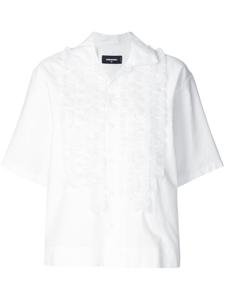 Dsquared2 Ruffle Front Shirt - White