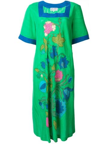 Livio De Simone Vintage Floral Print Dress - Green
