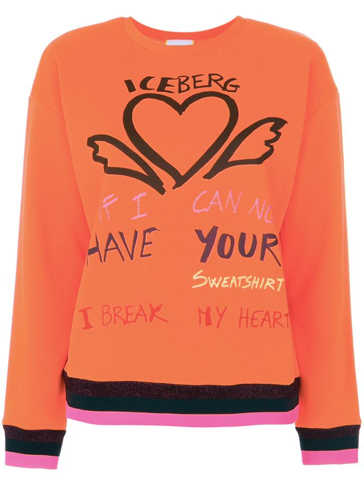 Iceberg Heart Embroidered Sweatshirt - Yellow & Orange