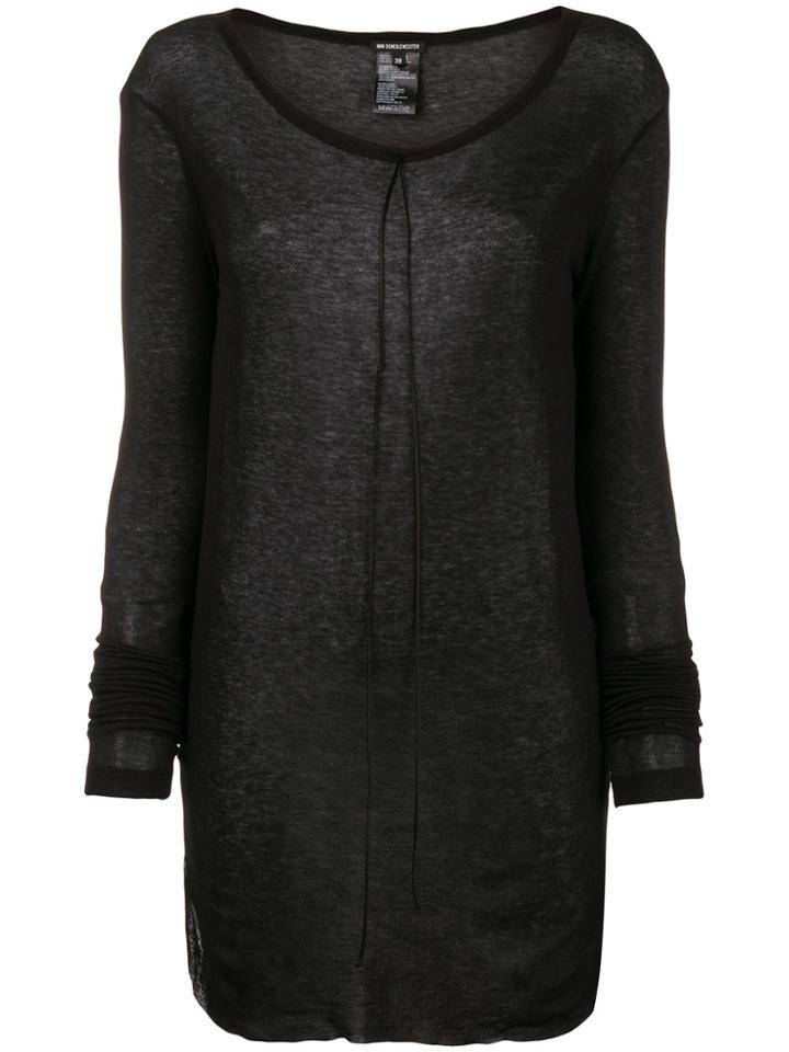 Ann Demeulemeester Loose Drawstring Blouse - Black
