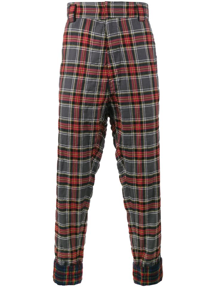 Haider Ackermann Tartan Cuff Detail Trousers - Red