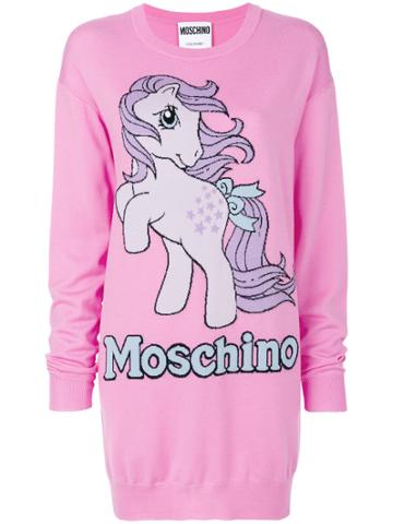 Moschino My Little Pony Intarsia Sweater Dress - Pink & Purple