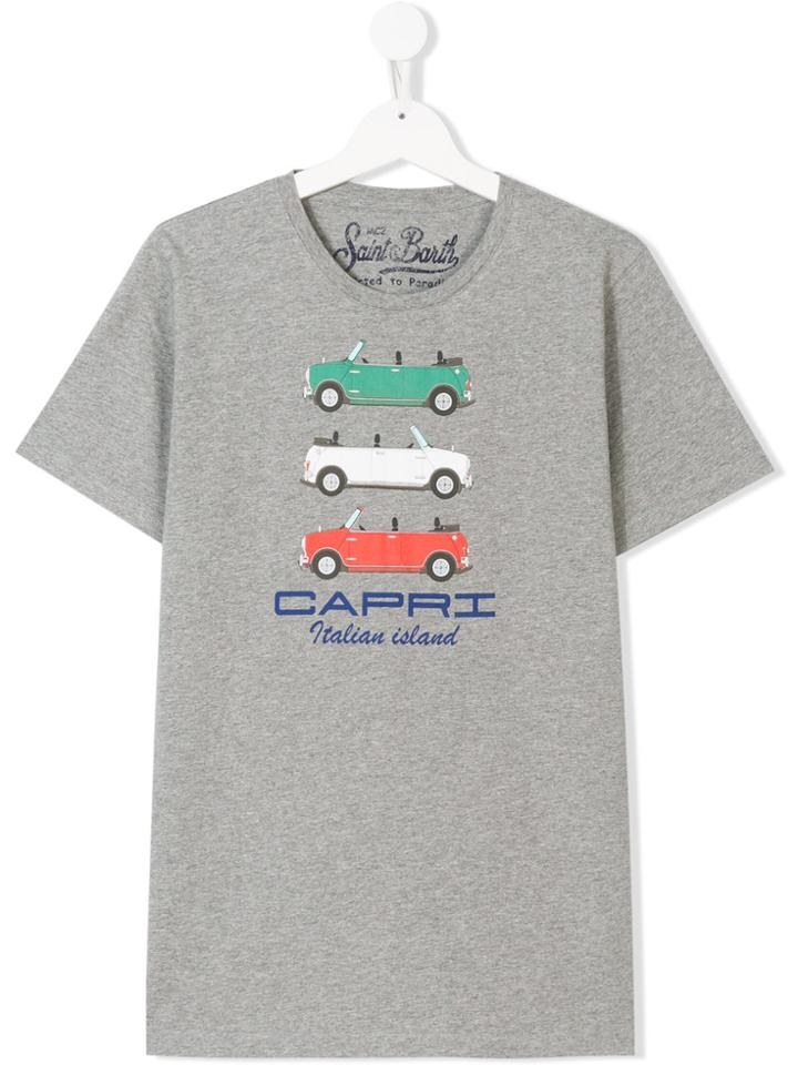 Mc2 Saint Barth Kids Teen Car-print T-shirt - Grey