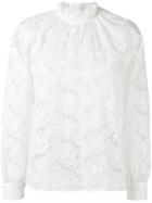Blugirl - Lace-detail Top - Women - Cotton/polyester - 42, White, Cotton/polyester