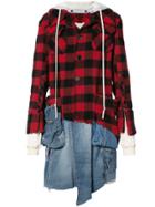 Greg Lauren Checked Shirt Jacket - Red