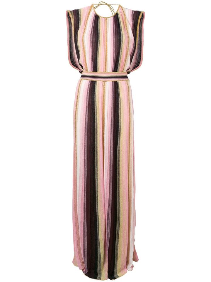 M Missoni Striped Metallic Maxi Dress - Pink