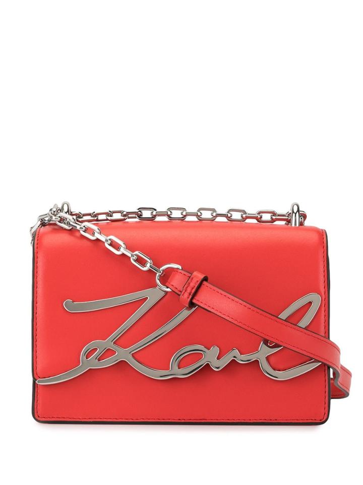 Karl Lagerfeld K/signature Small Shoulder Bag - Red