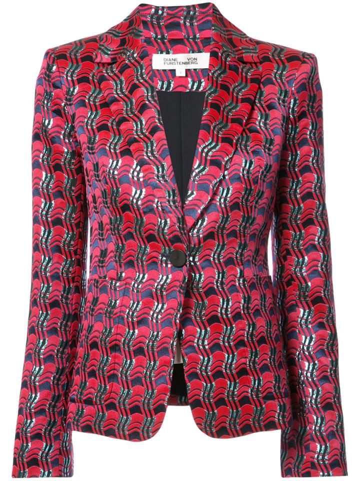 Dvf Diane Von Furstenberg Grove Check Tailored Jacket