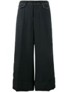No21 Studded Crop Trousers, Women's, Size: 38, Blue, Viscose