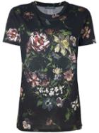 Alexander Mcqueen Floral Skull Print T-shirt, Women's, Size: 40, Black, Cotton