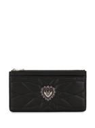 Dolce & Gabbana Embellished Heart Zip Wallet - Black