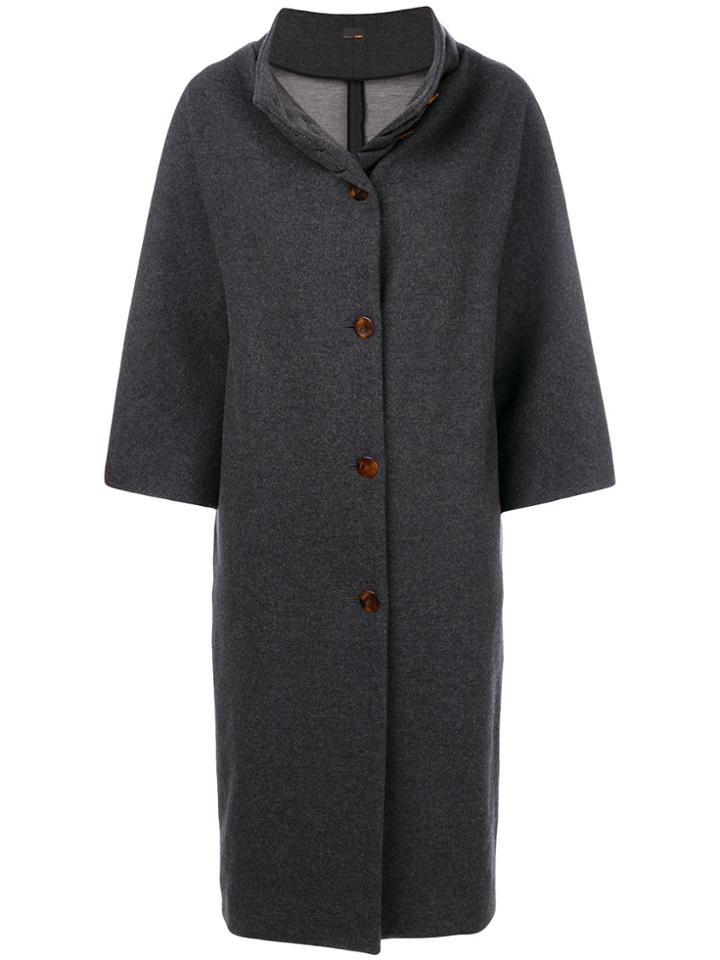 Fendi Vintage Funnel Neck Coat - Grey