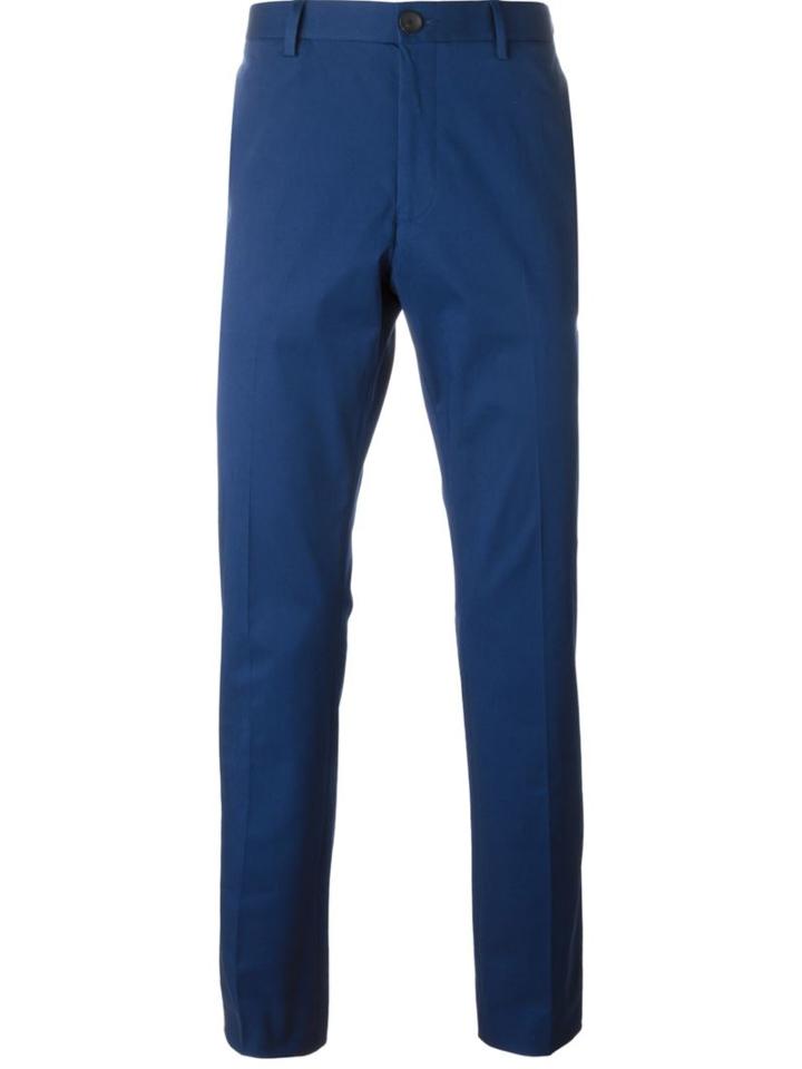 Ps Paul Smith Slim-fit Trousers, Men's, Size: 32, Blue, Cotton/spandex/elastane