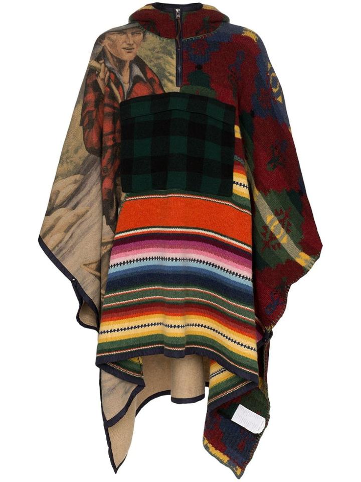 Polo Ralph Lauren Patchwork Hooded Poncho - Blue