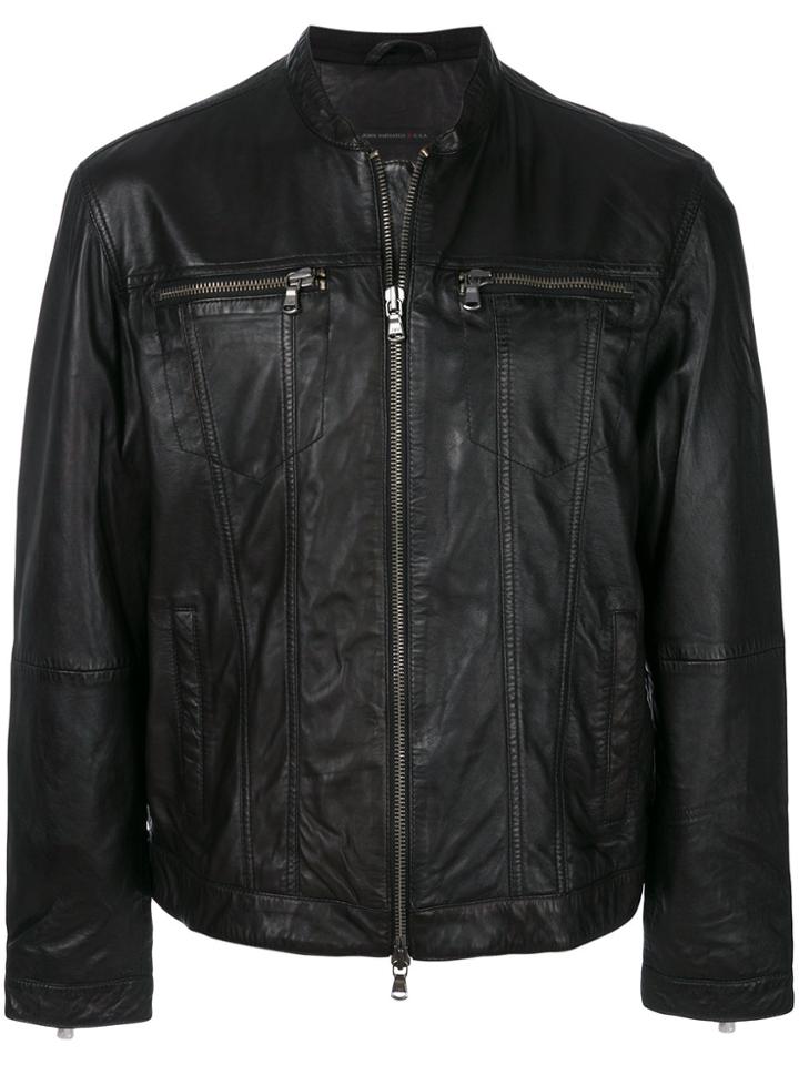 John Varvatos Zipped Biker Jacket - Black