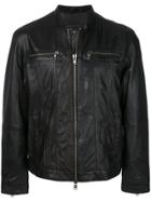 John Varvatos Zipped Biker Jacket - Black