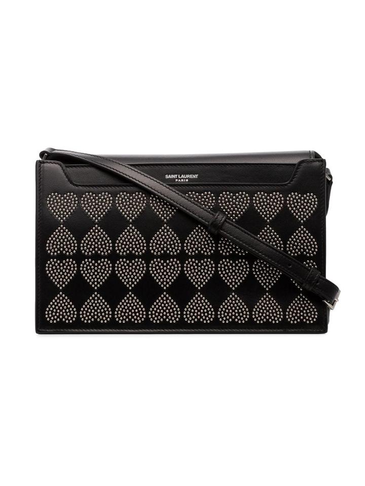 Saint Laurent Black Catherine Leather Studded Crossbody