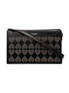 Saint Laurent Black Catherine Leather Studded Crossbody
