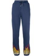 Zoe Karssen Sequin Embroidered Track Pants - Blue