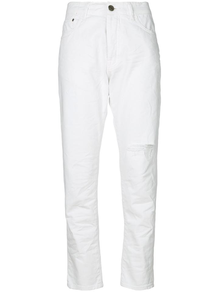 Low Brand Ripped Jeans - White