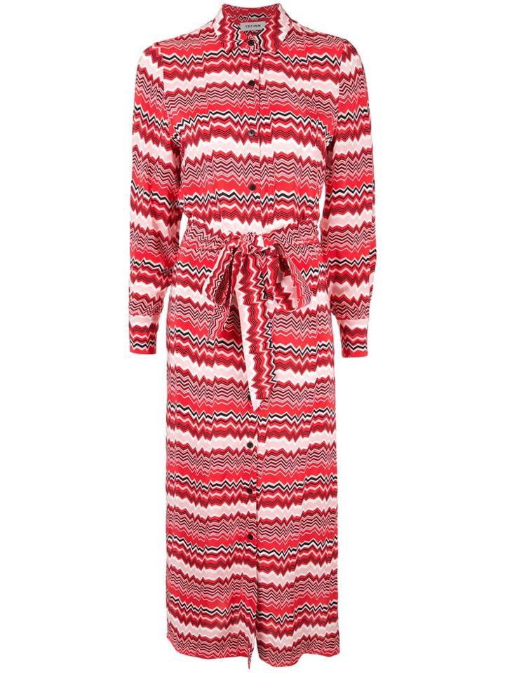 Cefinn Long-sleeve Shirt Dress - Red