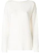 Incentive! Cashmere Cashmere Long Sleeve Sweater - White