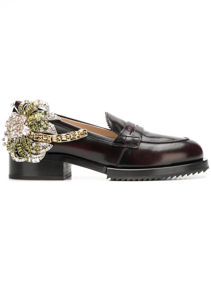 Nº21 Crystal Patch Chunky Loafers - Red
