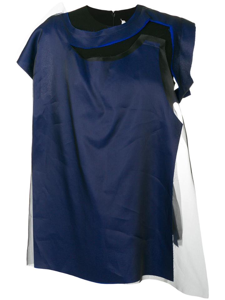 Maison Margiela Asymmetric Draped Blouse - Blue