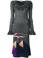 Marco De Vincenzo Metallic Knit Patterned Dress - Black