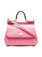 Dolce & Gabbana Pink Leather Sicily Medium Leather Shoulder Bag - Pink