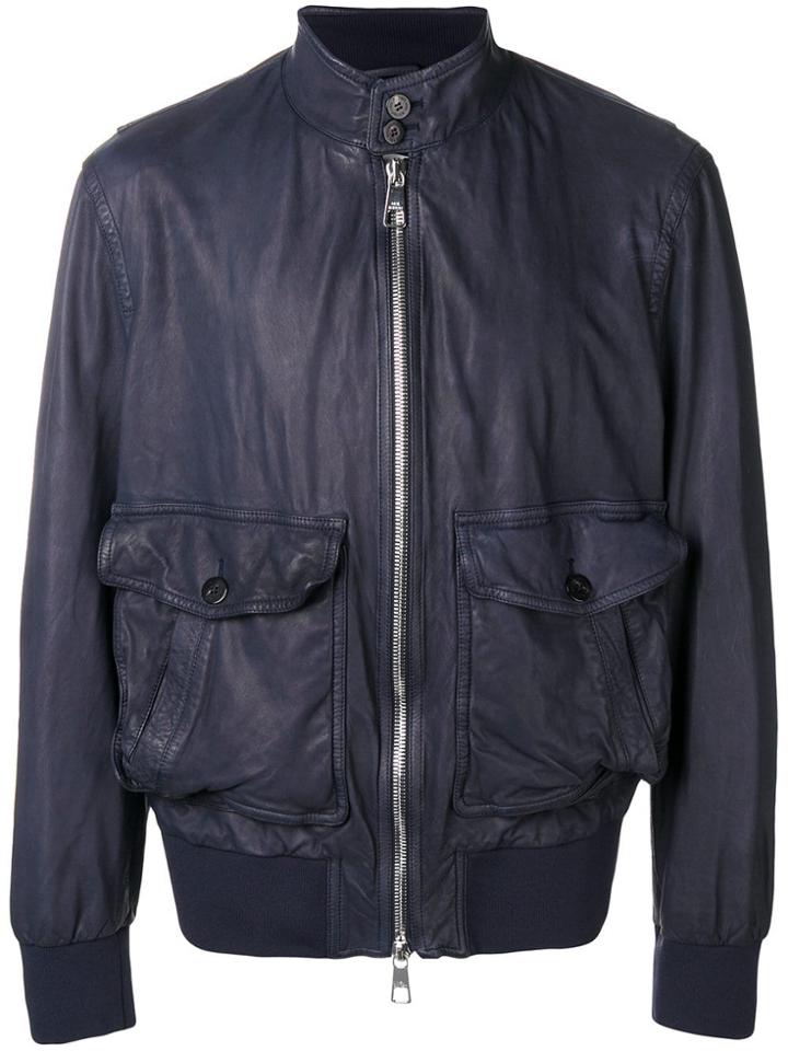 Neil Barrett Funnel Neck Bomber Jacket - Blue