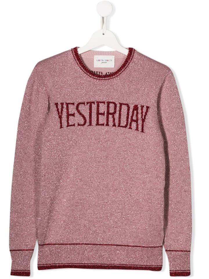 Alberta Ferretti Teen 'yesterday' Embroidered Jumper - Pink