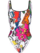 Versace Abstract Print Swimsuit - Multicoloured