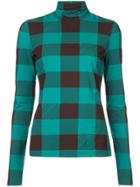 Proenza Schouler Buffalo Plaid Turtleneck Top - Green