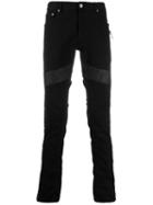 Just Cavalli Leather Panel Jeans - Black