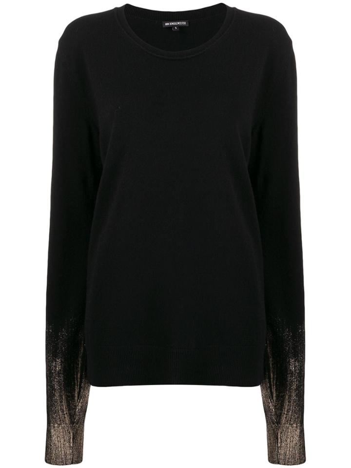 Ann Demeulemeester Contrast Long-sleeve Sweater - Black