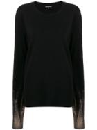 Ann Demeulemeester Contrast Long-sleeve Sweater - Black