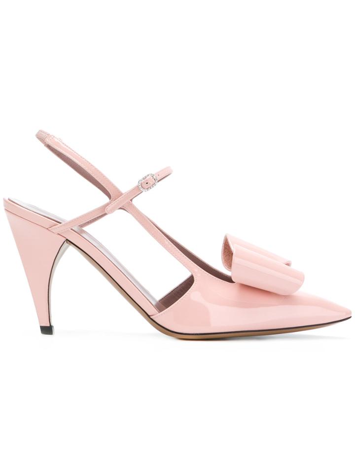 Rayne Bow Slingback Pumps - Pink & Purple