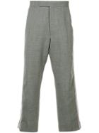 Thom Browne Side Zip Backstrap Trouser In 2 Ply Fresco - Grey