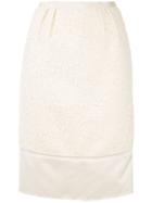 Nº21 Textured Midi Pencil Skirt - White