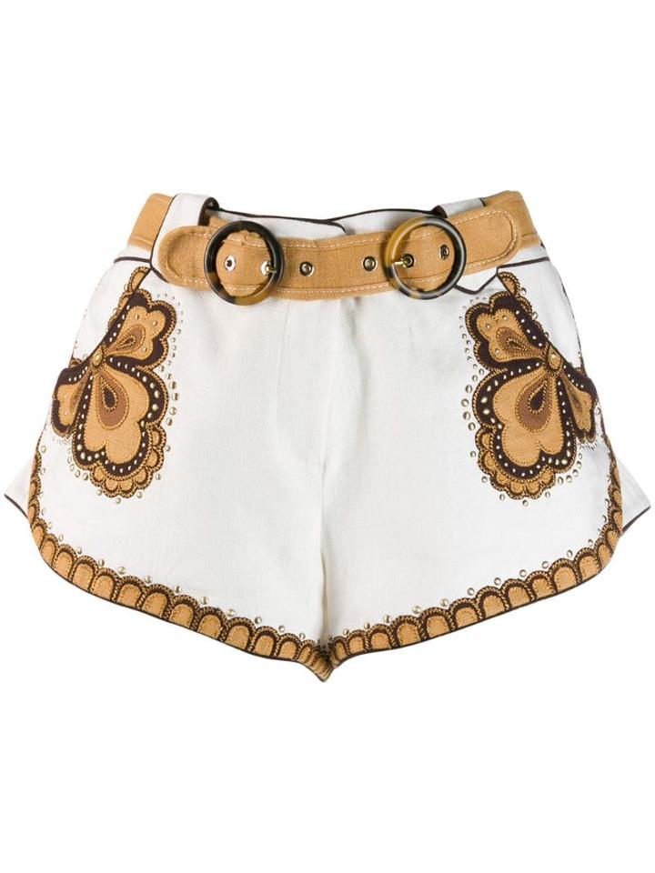 Zimmermann Stud-embellished Shorts - White