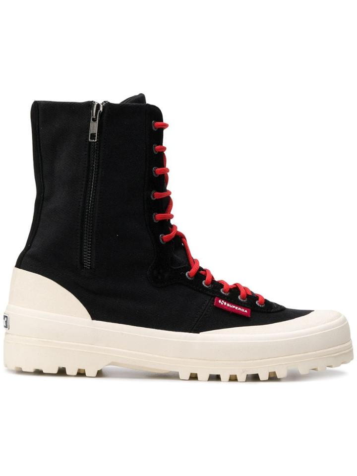Superga Side Zip Boots - Black