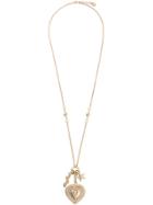 Red Valentino Heart And Star Embellished Necklace - Metallic